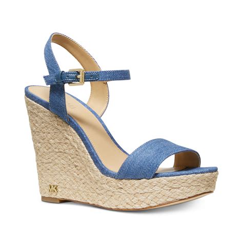 michael kors jill wedge|Michael Kors denim wedges.